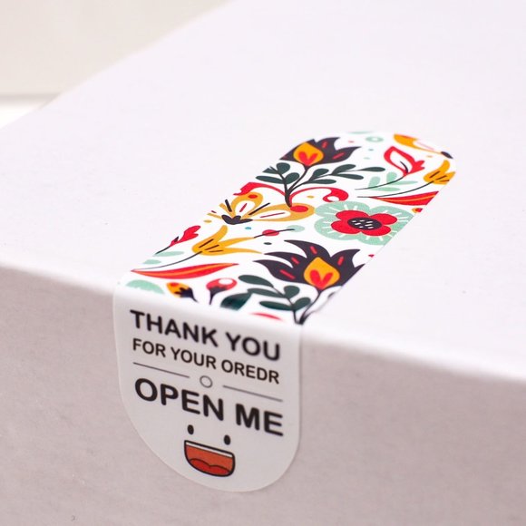 Set of 100 - Thank you / Open Me Seal Adhesive Packaging Label Stickers - Picture 2 of 6